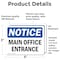 Signmission Main Office Entrance, 5 in W x Rectangle, Vinyl Decal OS-2PACK-NS-D-35-L-14092 - alternate 3